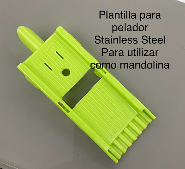 Pelador de acero inoxidable + plantilla para rodajas